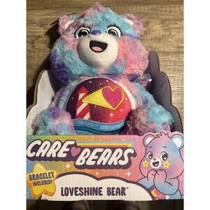 Care Bears Loveshine‎ 12" Bear Super Soft Material - Bracelet Included - New